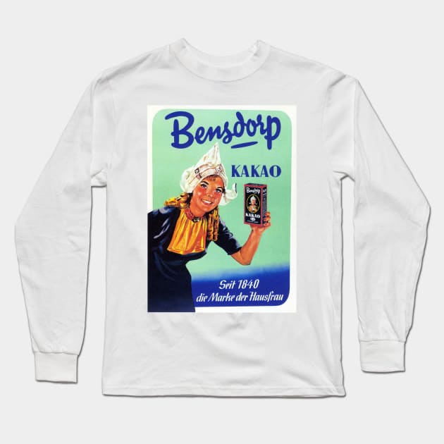 BENSDORP KAKAO Vintage German Cocoa Drink Beverage Advertisement Poster Long Sleeve T-Shirt by vintageposters